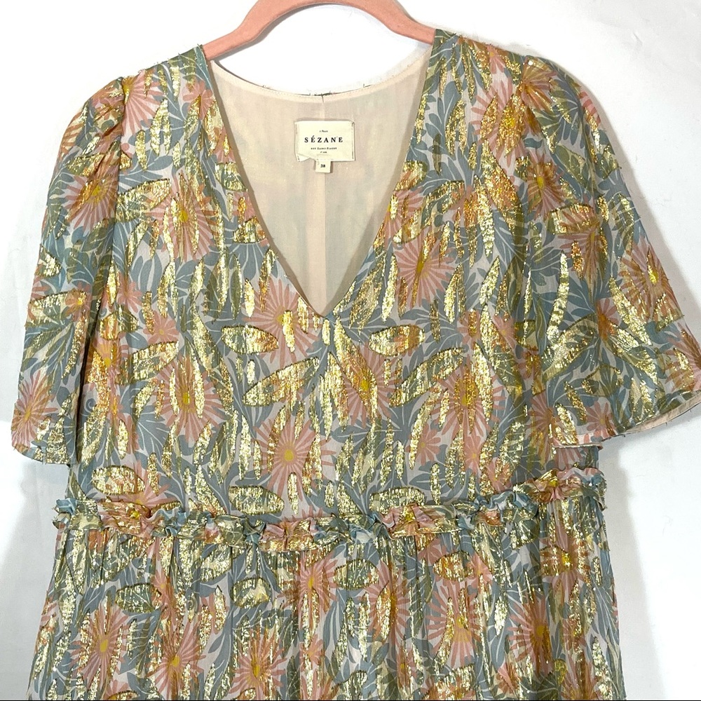 Sezane Laureline Jungle Printaniere Silk Dress - Picture 5 of 11